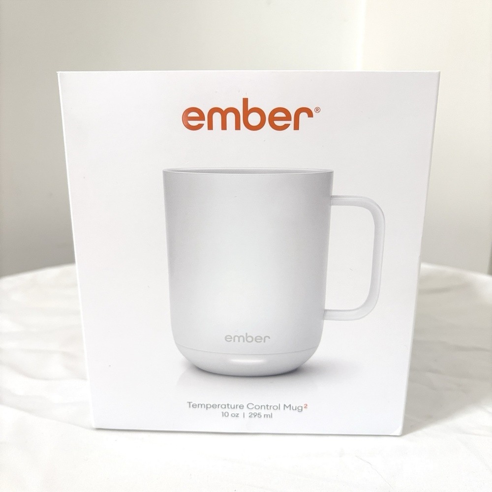 Ember Temperature Control Mug 2 White NEW in Box Erland Logo Smart Mug 10oz